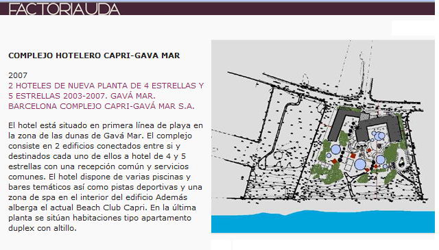 Projecte de l'Estudi d'Arquitectura FACTORIA UDA per a la construcci de dos hotels a Llevant Mar (Gav Mar) (Any 2007)